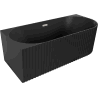 Mexen Gia freestanding corner fluted bathtub left 150 x 75 cm, black matte, brushed nickel overflow - 52701507571L-97