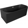 Mexen Gia freestanding corner fluted left bathtub 150 x 75 cm, black matte, brushed nickel overflow - 52701507571L-97