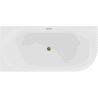 Mexen Gia freestanding corner textured left bathtub 170 x 80 cm, white gloss, gold overflow - 52701708000L-50