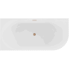 Mexen Gia freestanding corner-fluted bathtub left 170 x 80 cm, white gloss, brushed copper overflow - 52701708000L-65