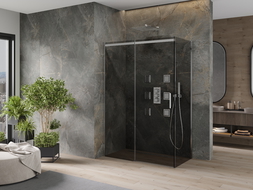 Mexen Omega extendable shower cubicle 160 x 80 cm, Graphite, Chrome - 825-160-080-01-40