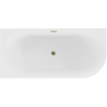 Mexen Gia freestanding corner fluted left bath 170 x 80 cm, white matte, overflow gold - 52701708001L-50