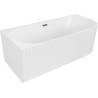 Mexen Gia free-standing corner ridged left bathtub 170 x 80 cm, matte white, brushed gun gray overflow - 52701708001L-66