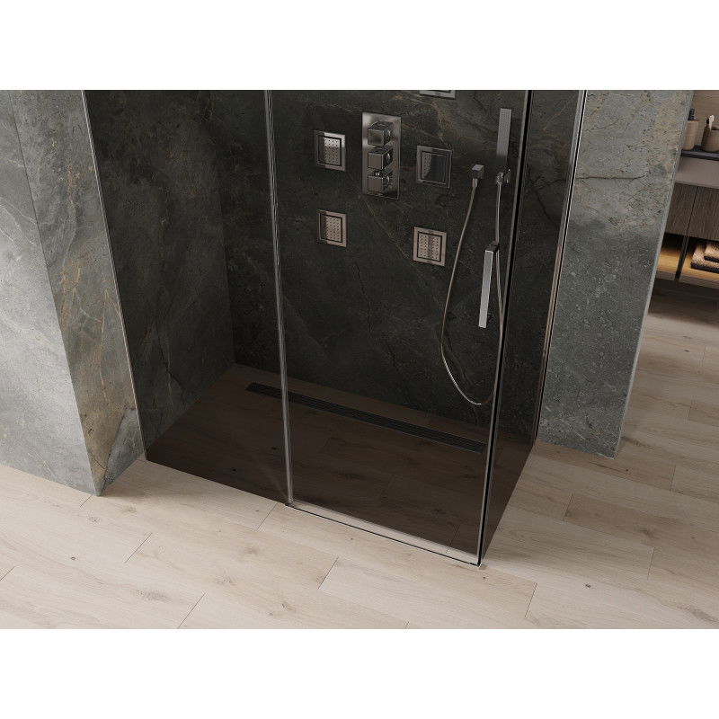 Mexen Omega Sliding Shower Enclosure 160 x 80 cm, Graphite, Chrome - 825-160-080-01-40
