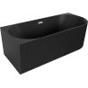 Mexen Gia freestanding corner fluted left bathtub 170 x 80 cm, black matte, chrome overflow - 52701708071L-01