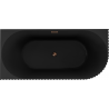 Mexen Gia freestanding corner fluted left bathtub 170 x 80 cm, black matte, overflow rose gold - 52701708071L-60