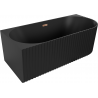 Mexen Gia freestanding corner fluted left bathtub 170 x 80 cm, black matte, overflow rose gold - 52701708071L-60