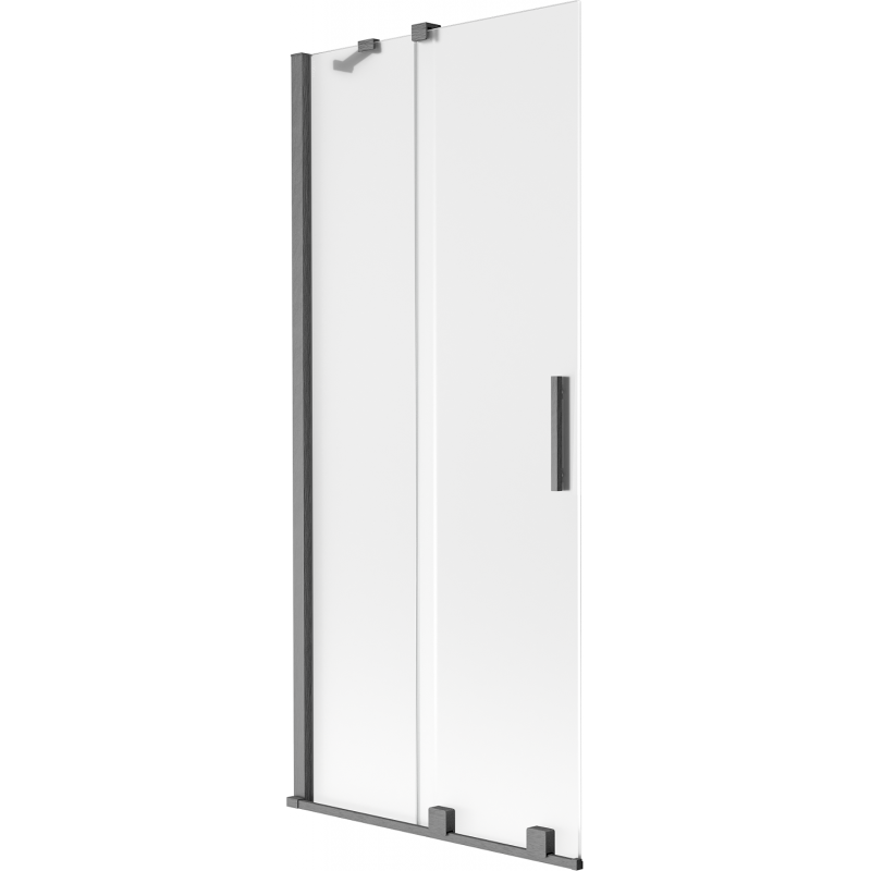 Mexen Velar 2-panel sliding bathtub screen 80 x 150 cm, frost, brushed gun gray - 896-080-000-31-66