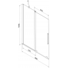 Mexen Velar 2-wing sliding bath screen 80 x 150 cm, frost, gun gray brushed - 896-080-000-31-66