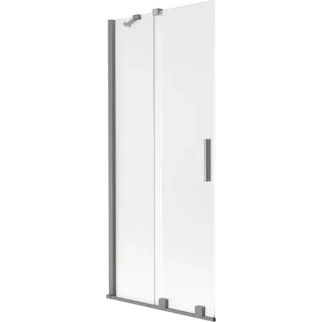 Mexen Velar 2-wing sliding bath screen 80 x 150 cm, frost, gun metal - 896-080-000-31-95