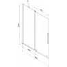 Mexen Velar 2-panel sliding bath screen 85 x 150 cm, frost, white - 896-085-000-31-20