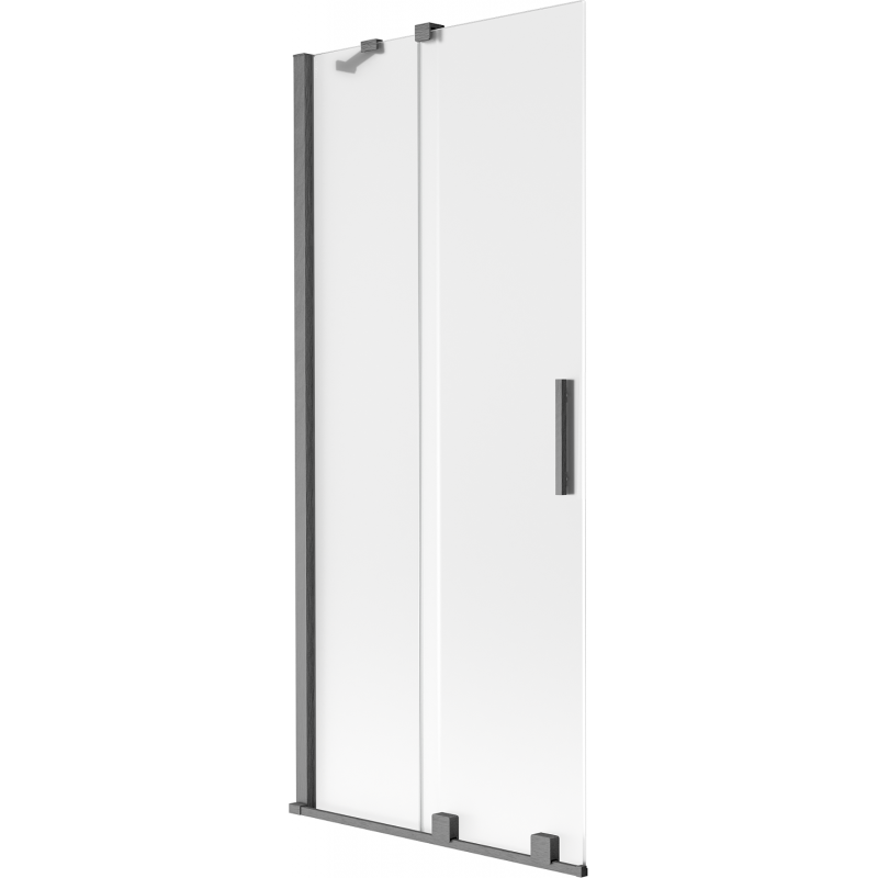 Mexen Velar 2-wing sliding bath screen 85 x 150 cm, frost, brushed gun gray - 896-085-000-31-66
