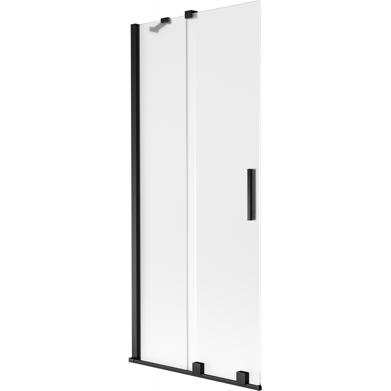Mexen Velar 2-panel sliding bath screen 85 x 150 cm, frosted, black - 896-085-000-31-70