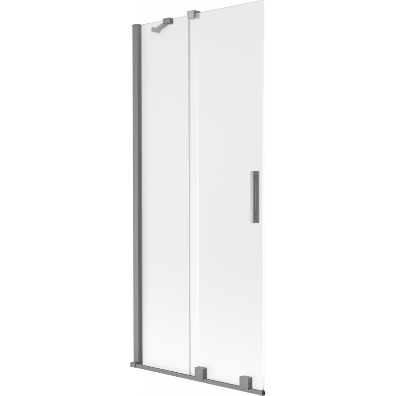 Mexen Velar 2-panel sliding bath screen 85 x 150 cm, frosted, gun metal - 896-085-000-31-95