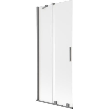 Mexen Velar 2-panel sliding bath screen 85 x 150 cm, frosted, gun metal - 896-085-000-31-95