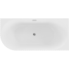 Mexen Gia freestanding corner ribbed right bathtub 150 x 75 cm, white gloss, chrome overflow - 52701507500P-01