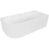 Mexen Gia free-standing corner fluted right bath 150 x 75 cm, white gloss, white overflow - 52701507500P-20