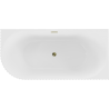Mexen Gia free-standing corner fluted right bathtub 150 x 75 cm, white gloss, gold overflow - 52701507500P-50