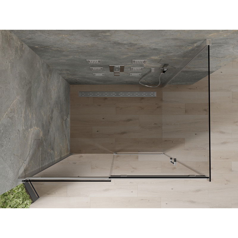Mexen Omega sliding shower cabin 160 x 100 cm, graphite, chrome - 825-160-100-01-40