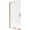 Mexen Velar 2-panel sliding bath screen 90 x 150 cm, frosted, brushed copper - 896-090-000-31-65