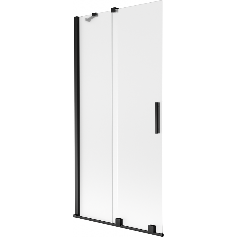 Mexen Velar 2-Panel Sliding Bath Screen 90 x 150 cm, Frosted, Black - 896-090-000-31-70