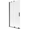 Mexen Velar 2-Panel Sliding Bath Screen 90 x 150 cm, Frosted, Black - 896-090-000-31-70