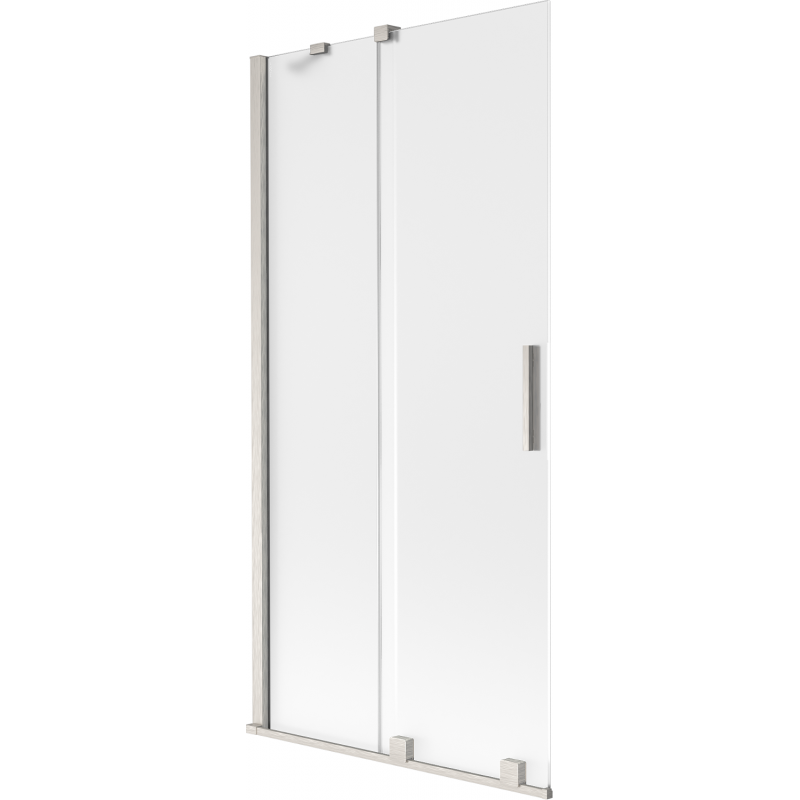 Mexen Velar 2-panel Sliding Bath Screen 90 x 150 cm, Frosted, Brushed Nickel - 896-090-000-31-97