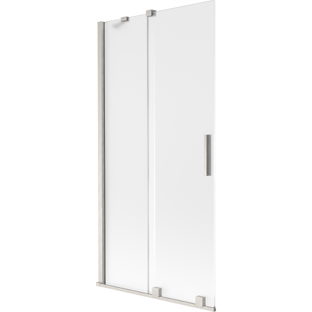 Mexen Velar 2-panel Sliding Bath Screen 90 x 150 cm, Frosted, Brushed Nickel - 896-090-000-31-97
