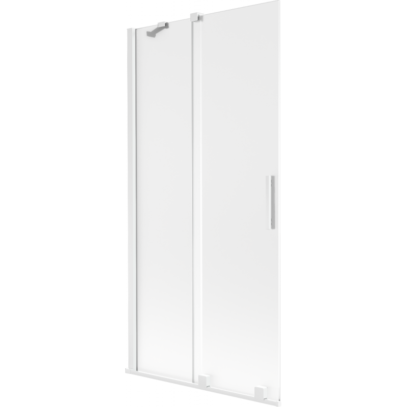 Mexen Velar 2-panel retractable bath screen 95 x 150 cm, frosted, white - 896-095-000-31-20