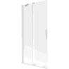 Mexen Velar 2-panel retractable bath screen 95 x 150 cm, frosted, white - 896-095-000-31-20