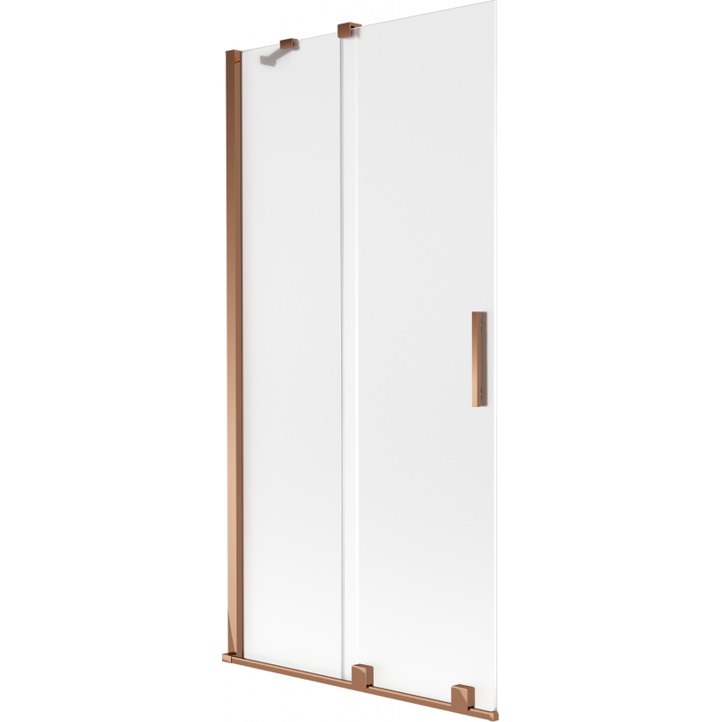 Mexen Velar 2-wing sliding bath screen 95 x 150 cm, frosted, rose gold - 896-095-000-31-60