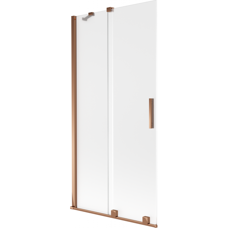Mexen Velar sliding bathtub screen, 2-wing, 95 x 150 cm, frost, rose gold - 896-095-000-31-60