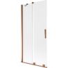 Mexen Velar 2-wing sliding bath screen 95 x 150 cm, frosted, rose gold - 896-095-000-31-60
