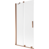 Mexen Velar sliding bathtub screen, 2-wing, 95 x 150 cm, frost, rose gold - 896-095-000-31-60