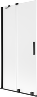 Mexen Velar 2-wing sliding bath screen 95 x 150 cm, frost, black - 896-095-000-31-70