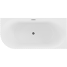 Mexen Gia freestanding corner grooved right bathtub 170 x 80 cm, white matte, overflow gun gray brushed - 52701708001P-66