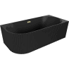 Mexen Gia freestanding corner fluted right bathtub 170 x 80 cm, matte black, brushed gold overflow - 52701708071P-55