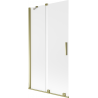 Mexen Velar Sliding Shower Screen 2-Panel 100 x 150 cm, Frosted, Gold - 896-100-000-31-50