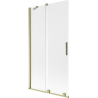 Mexen Velar 2-panel sliding bath screen 100 x 150 cm, frosted, brushed gold - 896-100-000-31-55