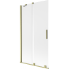 Mexen Velar 2-wing sliding shower screen 100 x 150 cm, frosted, brushed gold - 896-100-000-31-55