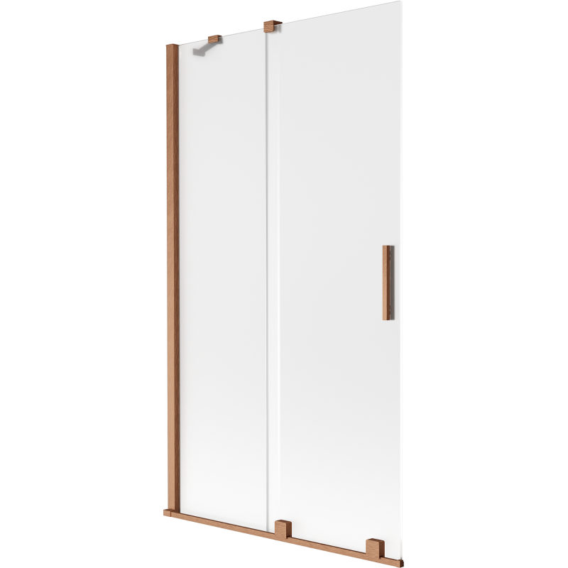 Mexen Velar 2-panel sliding bathtub screen 100 x 150 cm, frosted, brushed copper - 896-100-000-31-65