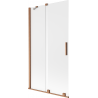 Mexen Velar 2-panel sliding bathtub screen 100 x 150 cm, frosted, brushed copper - 896-100-000-31-65