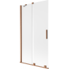 Mexen Velar 2-panel sliding shower screen 100 x 150 cm, frost, brushed copper - 896-100-000-31-65