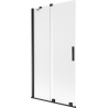Mexen Velar 2-wing sliding bath screen 100 x 150 cm, frost, black - 896-100-000-31-70