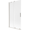 Mexen Velar 2-panel sliding bathtub screen 100 x 150 cm, frosted, brushed nickel - 896-100-000-31-97