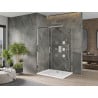 Mexen Omega extendable shower cubicle 100 x 70 cm, Transparent, Chrome + shower tray Flat - 825-100-070-01-00-4010