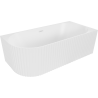 Mexen Gia free-standing corner fluted bathtub right 150 x 75 cm, white matte, white overflow - 52701507501P-20