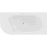 Mexen Gia freestanding corner grooved right bathtub 150 x 75 cm, white matte, overflow brushed gold - 52701507501P-55