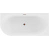 Mexen Gia freestanding corner fluted right bathtub 150 x 75 cm, white matte, overflow rose gold - 52701507501P-60
