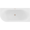 Mexen Gia freestanding corner ribbed bathtub right 150 x 75 cm, white matte, brushed copper overflow - 52701507501P-65